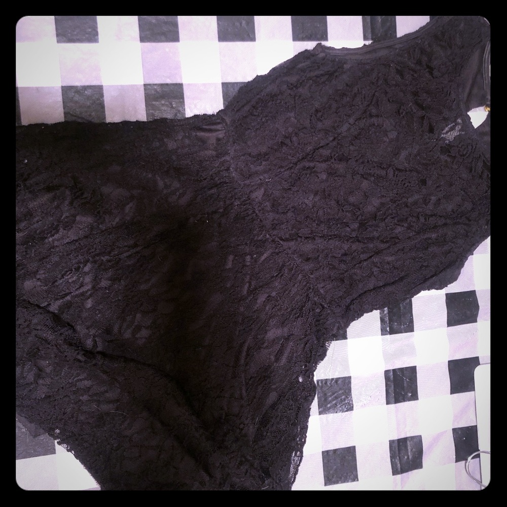Lacey black mini dress